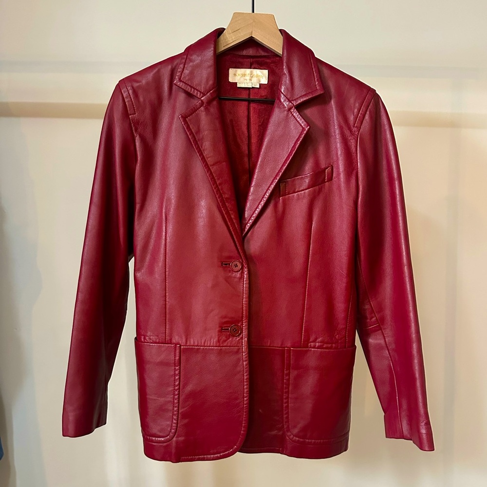 Vintage Red Leather Jacket
